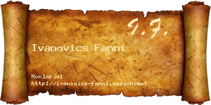 Ivanovics Fanni névjegykártya