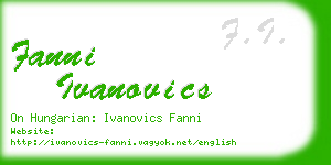 fanni ivanovics business card